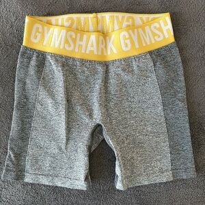 Gymshark Heather Gray Shorts with Yellow Waistband